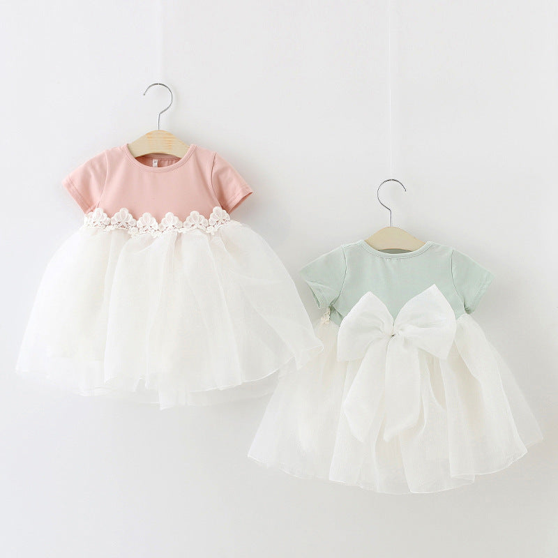 New Summer Girls' Short Sleeve Princess Dress