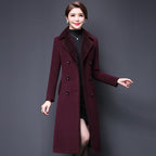 Middle-aged Women's Woolen Coat for Warmth and Style