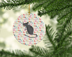 Satin Mouse Christmas Ceramic Ornament