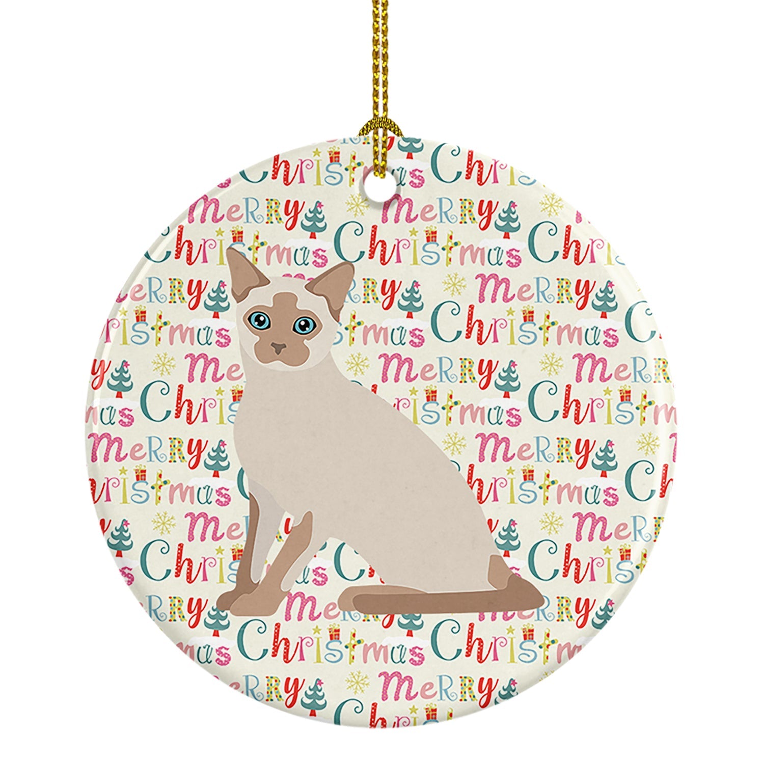 Tonkinese Cat Christmas Ceramic Ornament