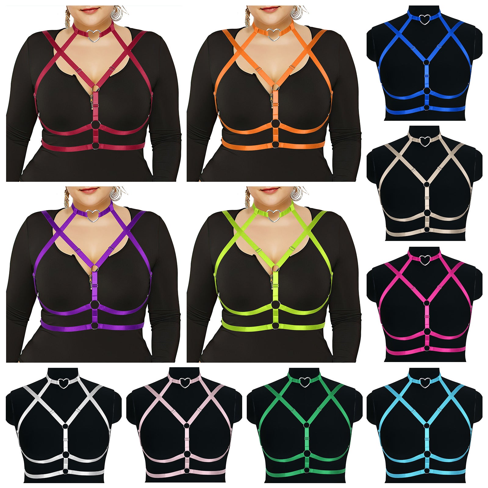 Plus Size Heart Bikini Top - Simple Punk Style