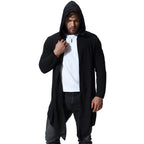 Hooded Mid-Length Non-Buckle Windbreaker Cloak