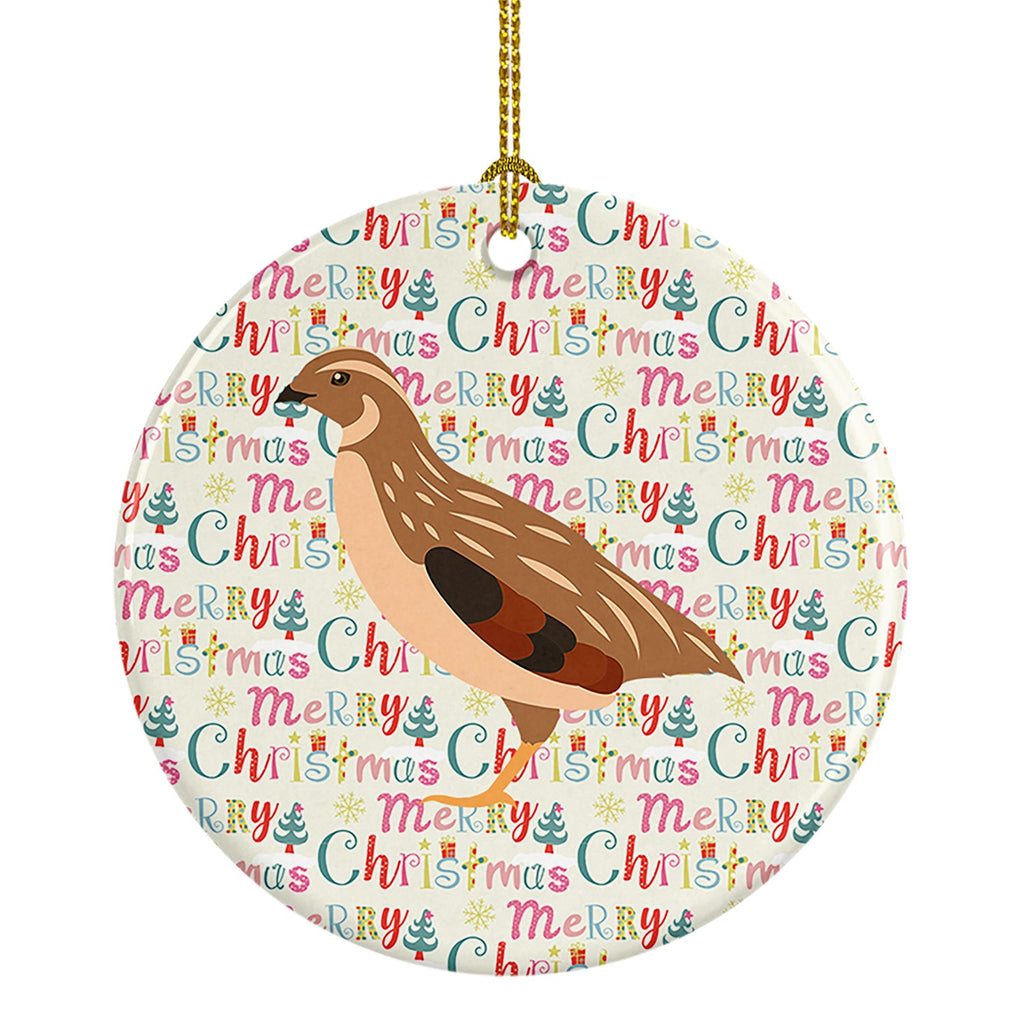 Golden Phoenix Quail Christmas Ceramic Ornament