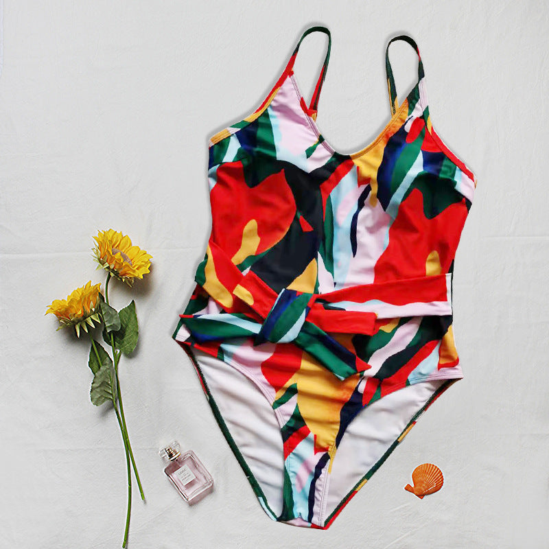 2022 Women's Digital Print One-Piece Bikini Swimsuit