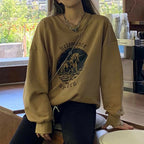 Women's Casual Round Neck Printed Pullover Sweater | Streetwear