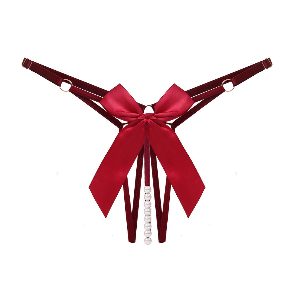 Multicolor Nylon Adjustable Thong with Pearl Massage