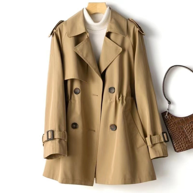 Versatile Mid-Length Waist Wrap Coat for Women