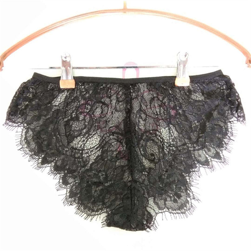Lace Triangle Panties with Low Waist Design