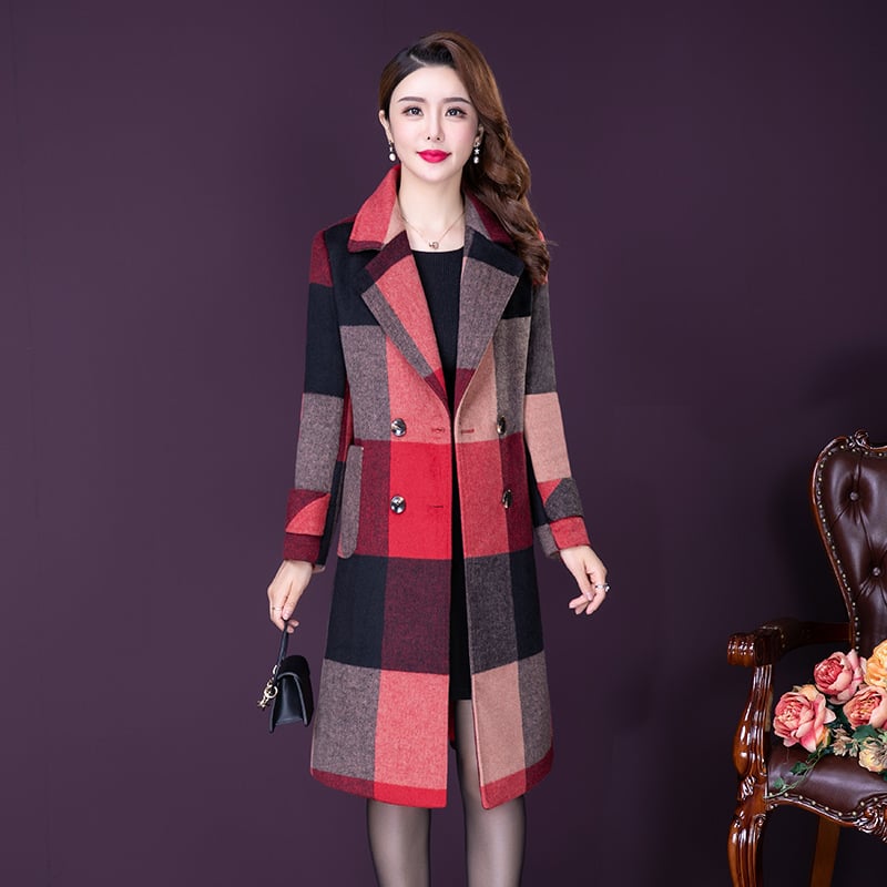 Slim Mid-Length Versatile Woolen Coat