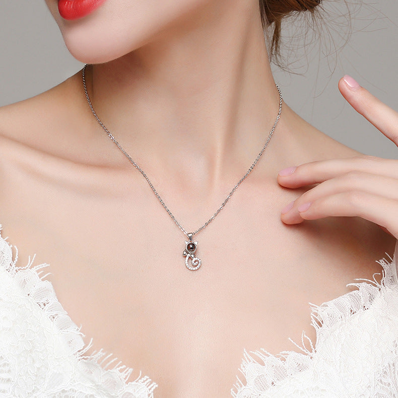 Cat Projection Pendant Necklace