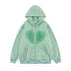 Unisex Heart Foam Print Hoodie for Men | Streetwear