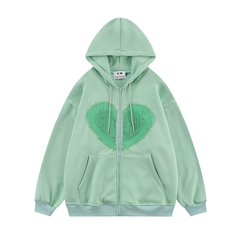 Unisex Heart Foam Print Hoodie for Men | Streetwear