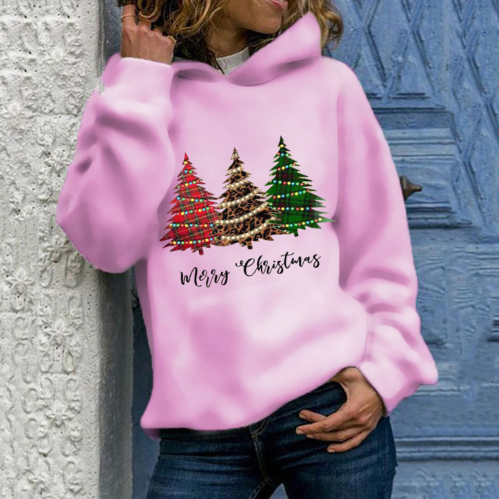 Merry Christmas Tree Hoodie - Plus Size Loose Top | Streetwear