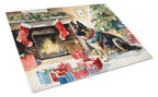 Norwegian Buhund Cozy Christmas Glass Cutting Board