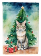 Dwelf Cat By the Christmas Tree Garden Flag