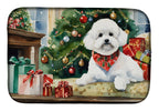 Bichon Frise Cozy Christmas Dish Drying Mat