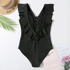 Leopard Print Cutout One-Piece Bikini Swimsuit