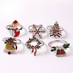 New Christmas Tree Napkin Rings with Snowflake Design