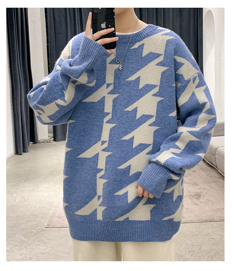 Casual Round Neck Pullover Sweater for Men | Streetwear