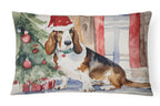 Basset Hound Christmas Throw Pillow