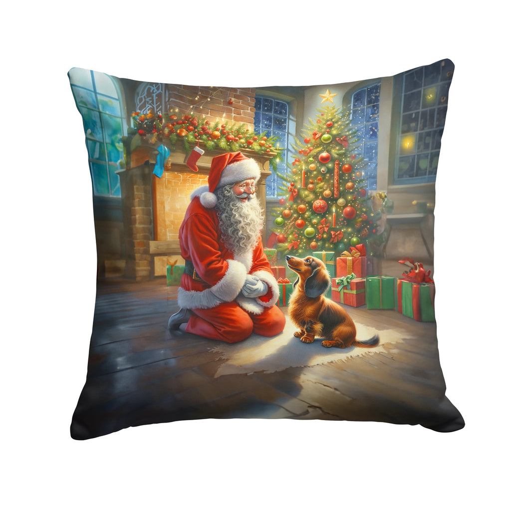 Dachshund and Santa Claus Throw Pillow
