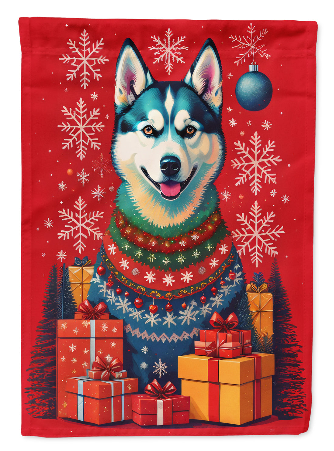 Siberian Husky Holiday Christmas Garden Flag