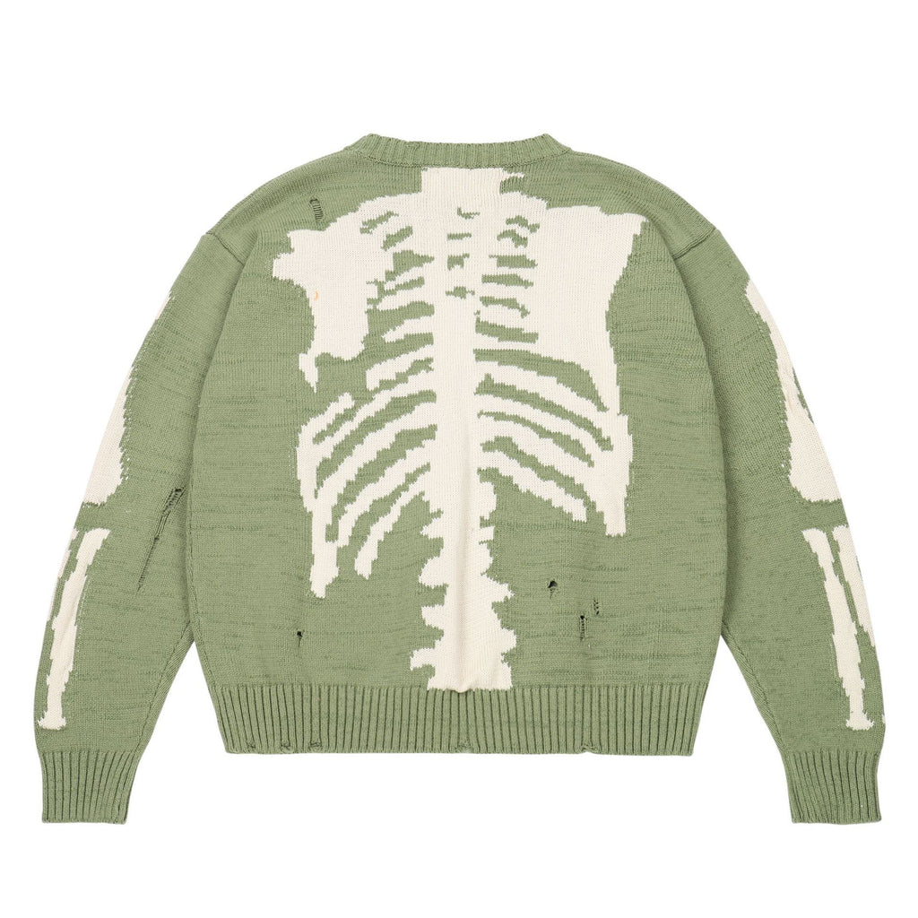 Loose Skull Jacquard Knit Long Sleeve Sweater