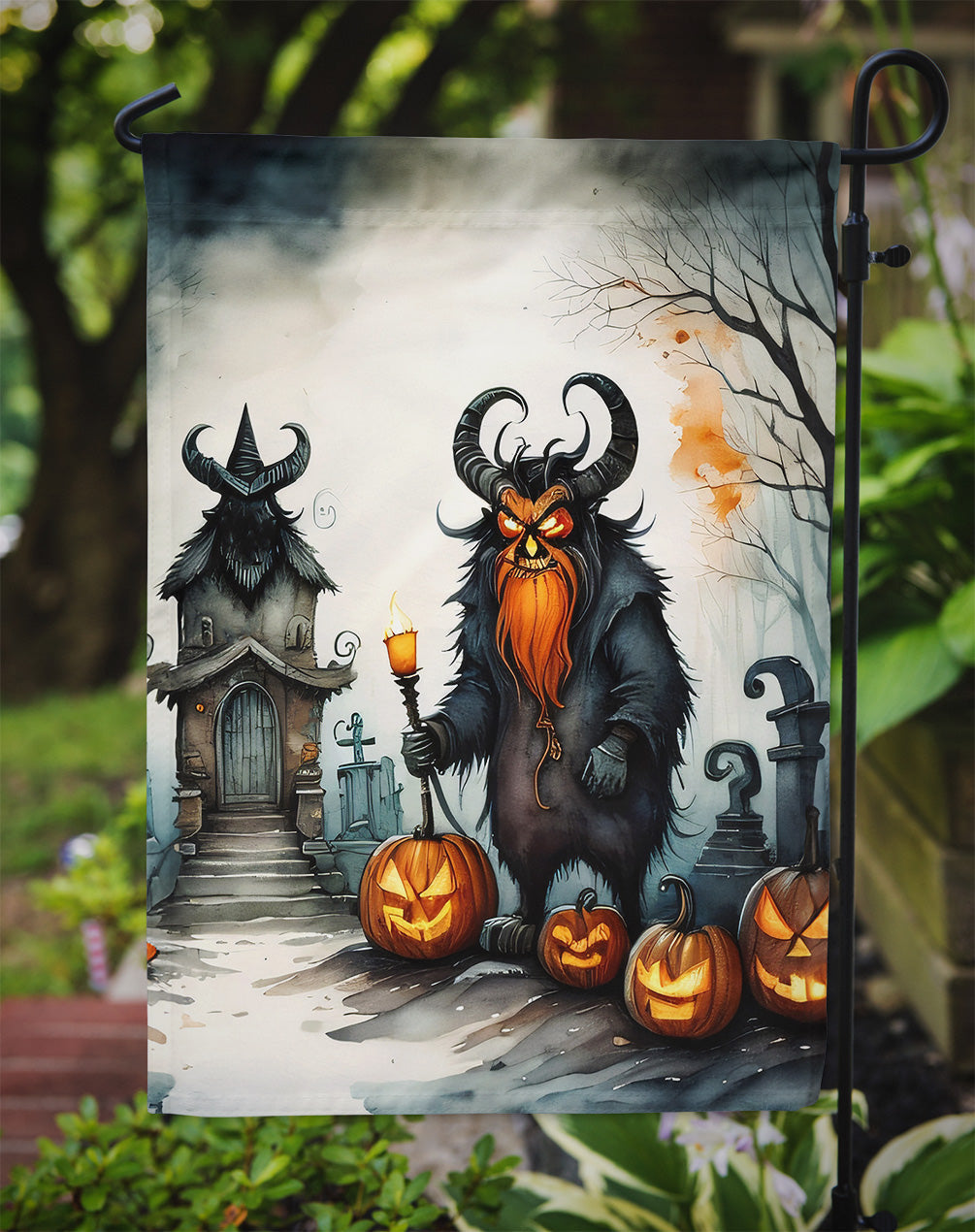 Krampus The Christmas Demon Spooky Halloween Garden Flag