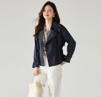 Comfortable Cotton Short Trench Coat with Good Texture