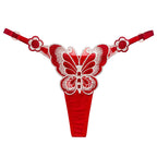 Blurred Butterfly Color Embroidered Adjustable Thong