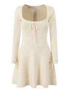 French Square Collar Knit Dress