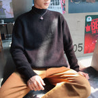 Men's Loose Plus Velvet Crewneck Sweater for Autumn/Winter