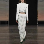 Beaded Half Turtleneck Suit