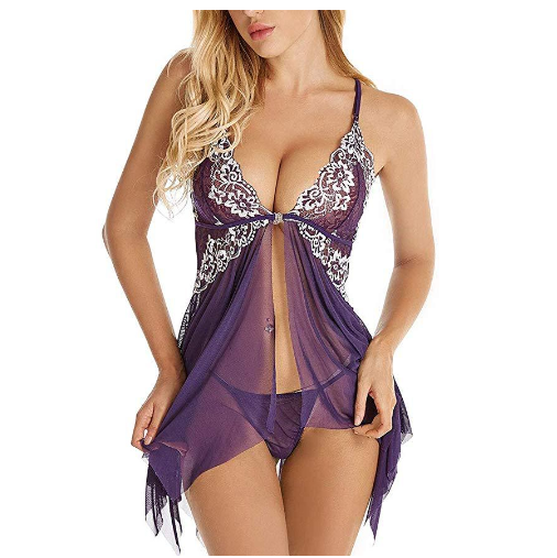 Lace Mesh Babydoll Lingerie