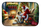 Great Pyrenees and Santa Claus Dish Drying Mat