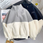 Semi High Collar Warm Plush Coat