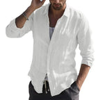 2023 Men's Casual Long Sleeve Cotton Cardigan Shirt