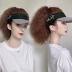Curly Horse Tail Wool Duck Tongue Hat | Embroidered Cap