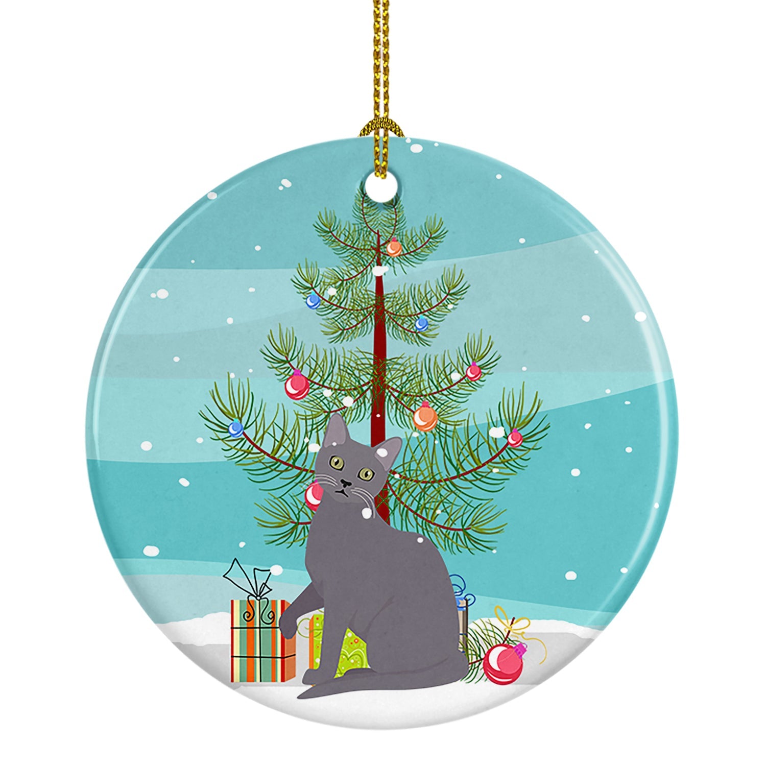 Korat Cat Christmas Ceramic Ornament