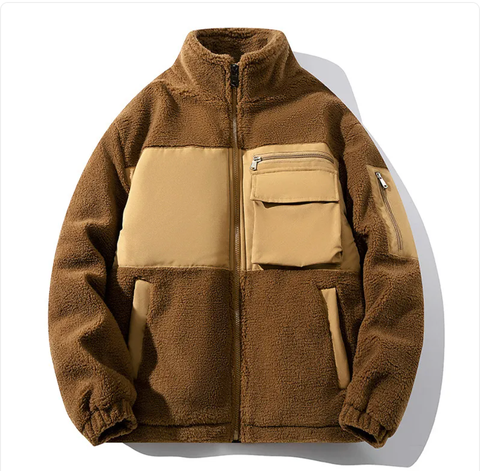 Thick Warm Cotton-Padded Stand Collar Workwear Coat