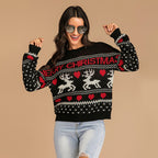 2020 Women's Christmas Sweater with Reindeer Design