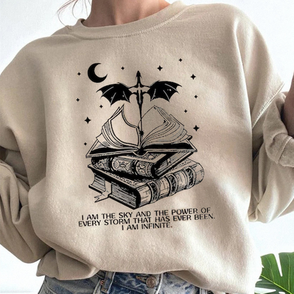Women's Round-neck Sweater with Japan Heat Transfer Patch