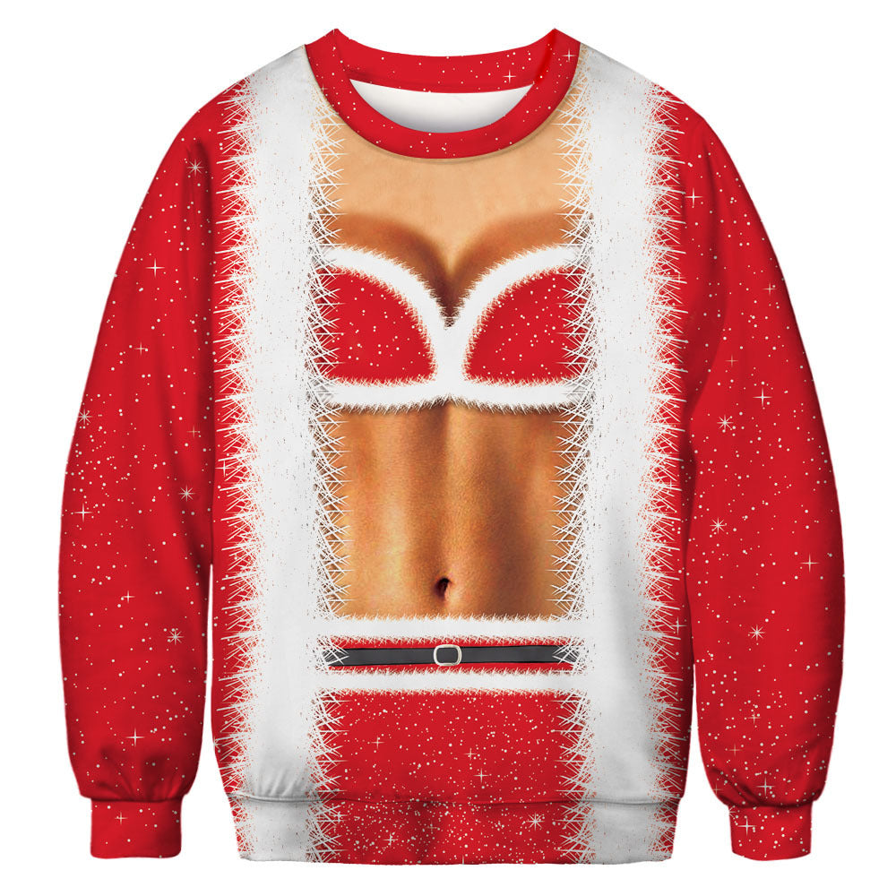 3D Christmas Sweatshirt with Fun Print for Couples | Streetwear