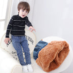 Children's Thickened Fleece-Lined Padded Jeans