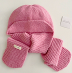 Knitted Wool Hat and Scarf Set for Women | Embroidered Cap