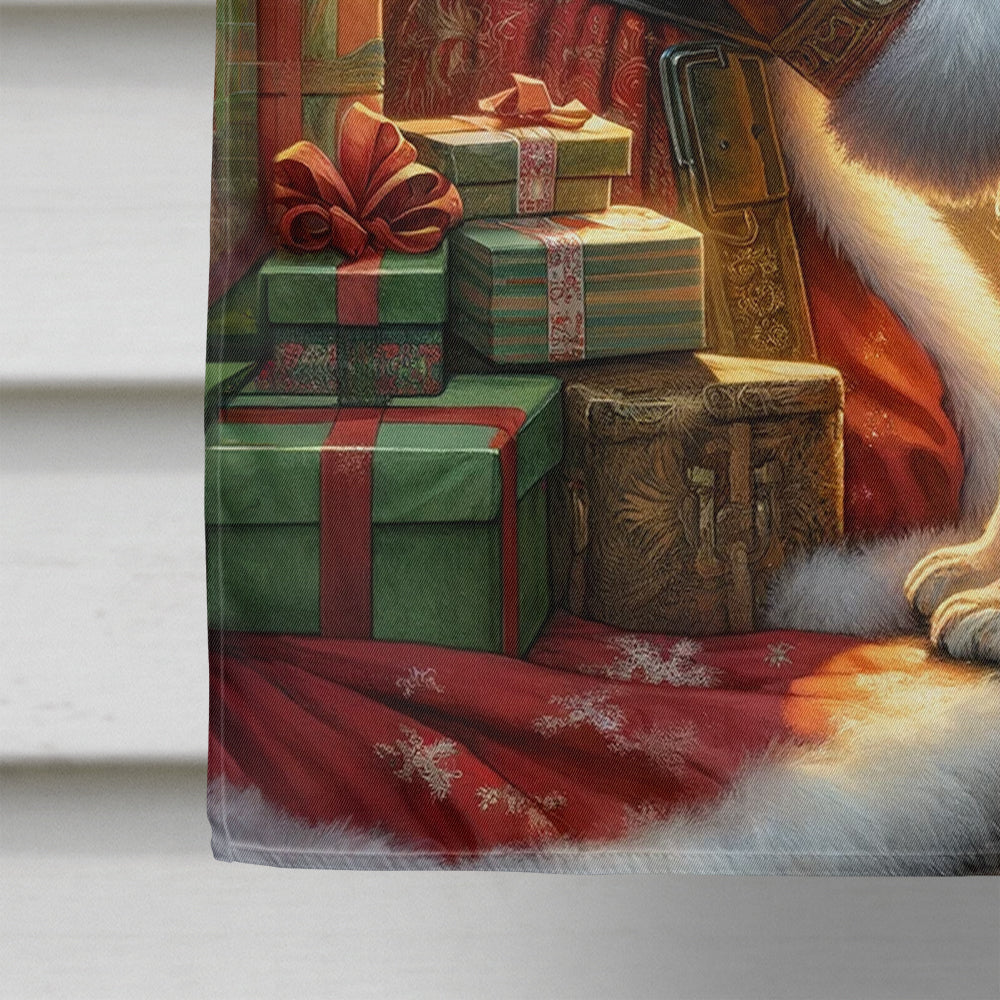 English Setter and Santa Claus House Flag