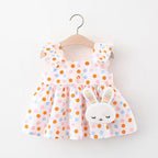 2pcs Cute Cartoon Cotton Summer Baby Dress Set
