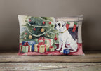 White Boxer Christmas Throw Pillow