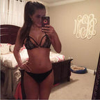 Lace Deep-V Bra and Thong Lingerie Set