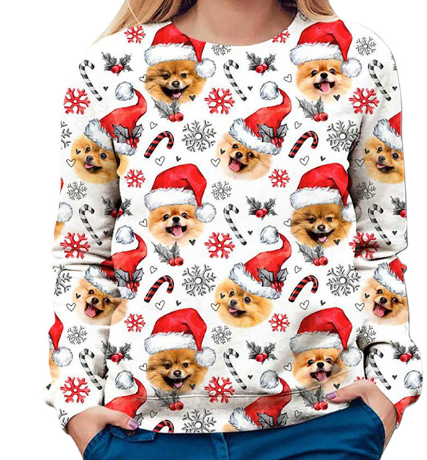 Women's Christmas Printed Round Neck T-shirt | Streetwear